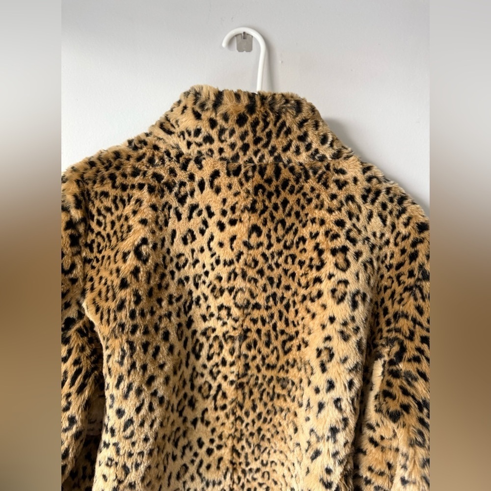 VTG White Stag Leopard Print Faux Fur Coat Jacket Zip Up Jacket Hippie Size M L - Picture 13 of 13